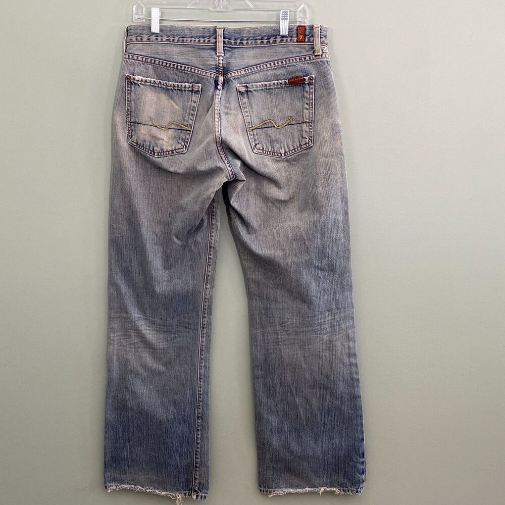 7 For all Mankind Jeans Relax Straight Button Fly Distressed Mens 33x31.5 Grunge - Picture 3 of 16